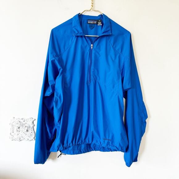 Patagonia Vintage Blue Helium Windshirt 1/2 Zip Pullover Lightweight Windbreaker